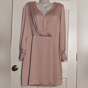 Adelyn Rae pink mauve long sleeve dress